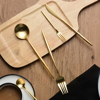 Elegant Gold Stainless Cutlery Set