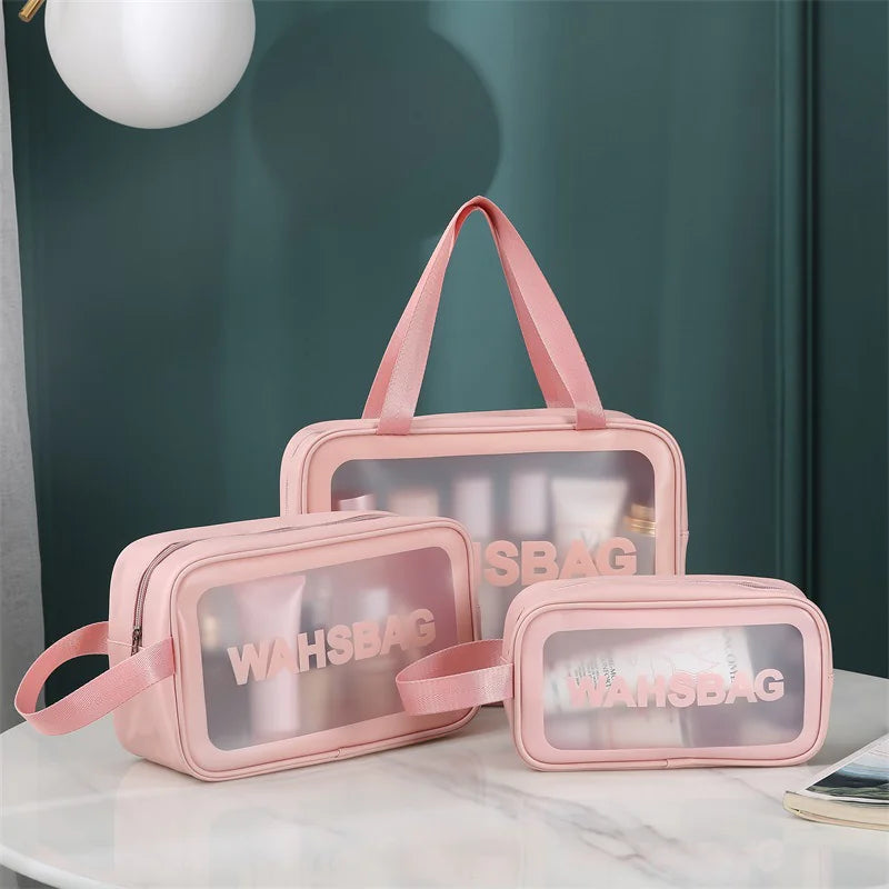 Clear Cosmetic and Toiletry Bag Trio